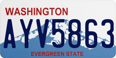 WA license plate AYV5863