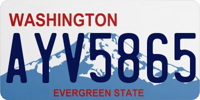WA license plate AYV5865