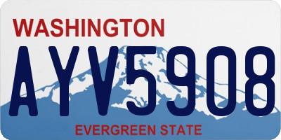 WA license plate AYV5908