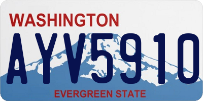 WA license plate AYV5910