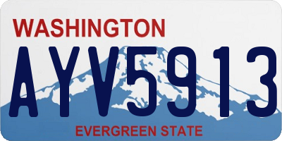 WA license plate AYV5913