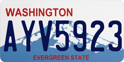 WA license plate AYV5923