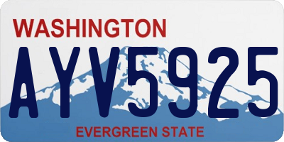 WA license plate AYV5925