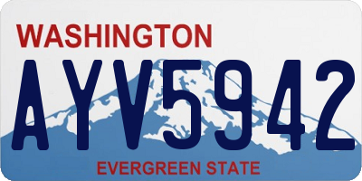 WA license plate AYV5942