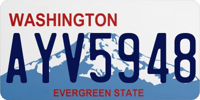 WA license plate AYV5948