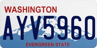 WA license plate AYV5960