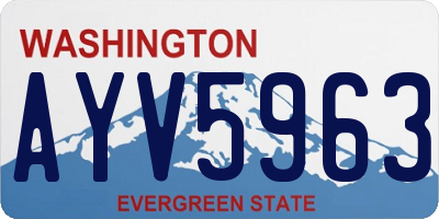 WA license plate AYV5963