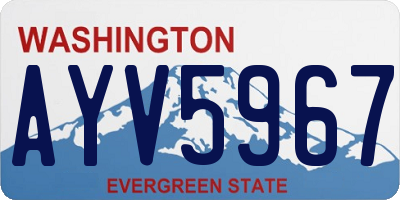 WA license plate AYV5967