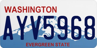 WA license plate AYV5968