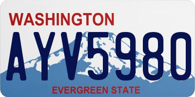 WA license plate AYV5980