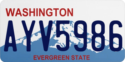 WA license plate AYV5986