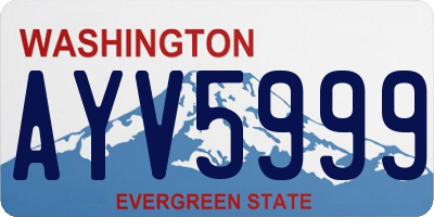 WA license plate AYV5999