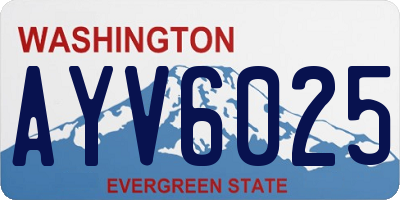 WA license plate AYV6025