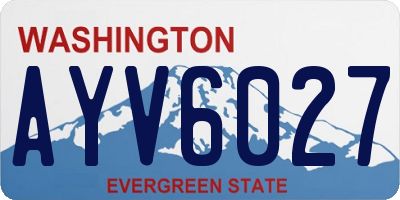 WA license plate AYV6027