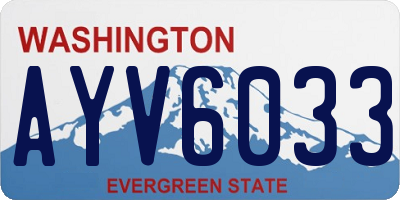 WA license plate AYV6033