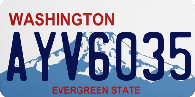 WA license plate AYV6035