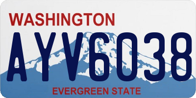 WA license plate AYV6038
