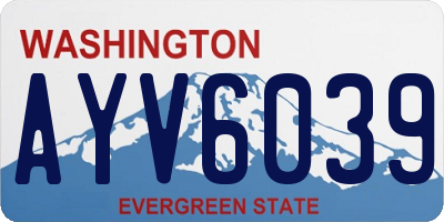 WA license plate AYV6039