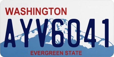 WA license plate AYV6041