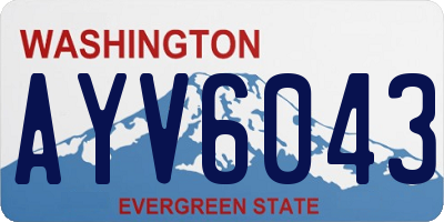 WA license plate AYV6043