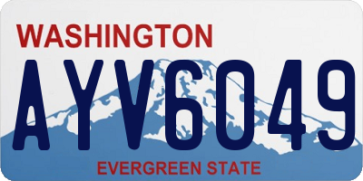 WA license plate AYV6049