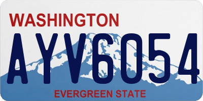 WA license plate AYV6054