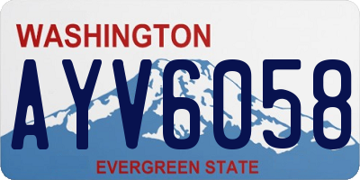 WA license plate AYV6058