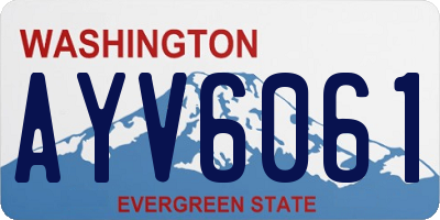WA license plate AYV6061