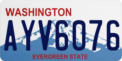 WA license plate AYV6076