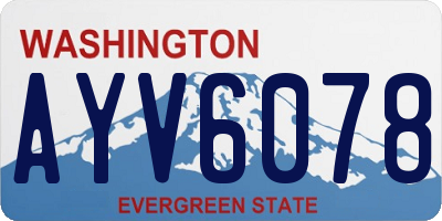 WA license plate AYV6078