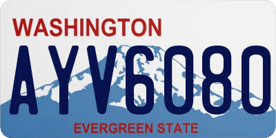 WA license plate AYV6080
