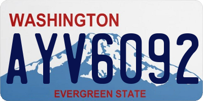 WA license plate AYV6092