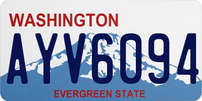 WA license plate AYV6094