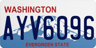 WA license plate AYV6096