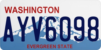 WA license plate AYV6098