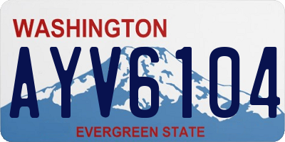 WA license plate AYV6104
