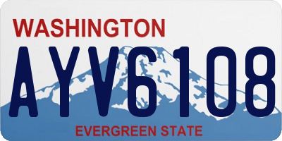 WA license plate AYV6108