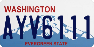 WA license plate AYV6111