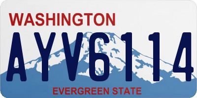 WA license plate AYV6114