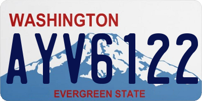 WA license plate AYV6122