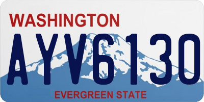 WA license plate AYV6130