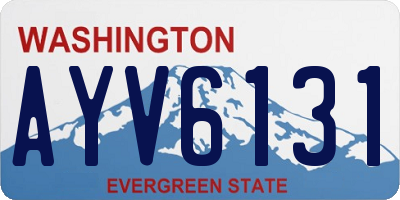 WA license plate AYV6131
