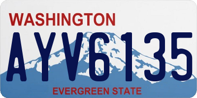 WA license plate AYV6135