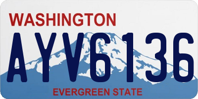 WA license plate AYV6136