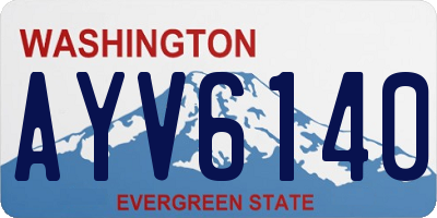 WA license plate AYV6140
