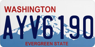 WA license plate AYV6190