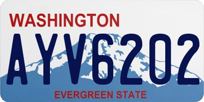 WA license plate AYV6202