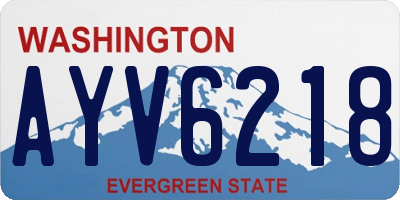 WA license plate AYV6218