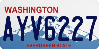 WA license plate AYV6227