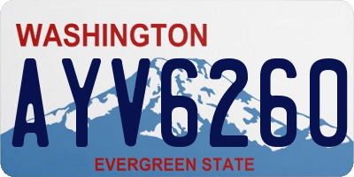 WA license plate AYV6260